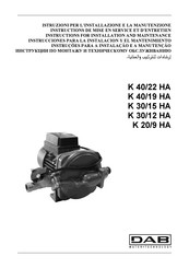 DAB K 20/9 HA Instrucciones Para La Instalación Y El Mantenimiento