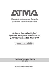 ATMA FP 4070 Manual De Instrucciones, Garantía