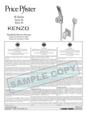 Black and Decker Price Pfister Kenzo 16 Serie Manual Del Usuario