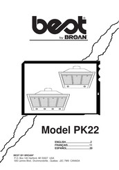 Broan Best PK22 Manual Del Usuario