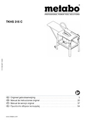 Metabo TKHS 315 C Manual De Instrucciones Original