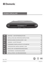 Dometic CK 2000 Instrucciones De Instalacion Y Uso