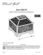 Pleasant Hearth OFW165S-1 Guia De Inicio Rapido