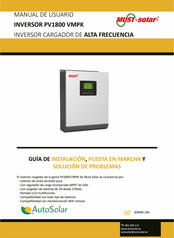 AutoSolar MUST-solar PV1800 VMPK Manual Del Usuario