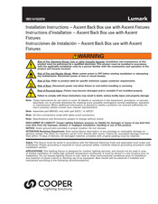 Cooper Lumark Axcent Back Box use with Axcent Fixtures Instrucciones De Instalación