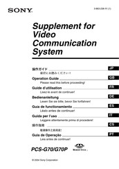 Sony PCS-PG70 Guia De Funcionamiento