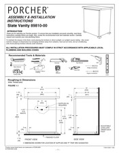 Porcher Slate 89810-00 Instrucciones De Montaje E Instalación