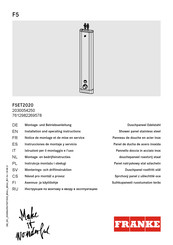 Franke F5ET2020 Instrucciones De Montaje Y Servicio