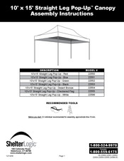 ShelterLogic Pop-Up 22550 Instrucciones De Montaje