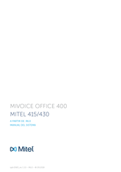 Mitel MIVOICE OFFICE 430 Manual Del Sistema