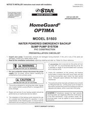 STAR Water Systems HomeGuard OPTIMA Manual Del Usuario