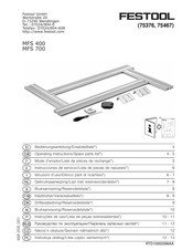 Festool MFS 700 Instrucciones De Servicio/Lista De Piezas De Repuesto