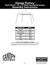 Canopy Factory 22595 Instrucciones De Ensamblaje