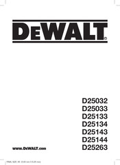 DeWalt D25133 Traducido De Las Instrucciones Originales