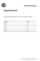 Rockwell Automation Allen-Bradley 2711P-RCH Instrucciones De Instalación