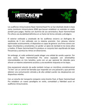 Razer Hammerhead Pro Manual De Instrucciones