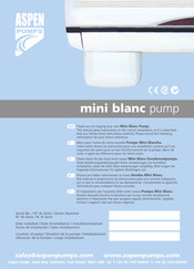 Aspen Pumps mini blanc Manual Del Usuario