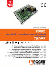 Roger Technology EDGE1 Instrucciones Y Advertencias Para El Instalador