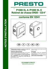 Presto Robinet P1000 XL Classe II Instrucciones De Instalación