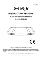 Denver BTS-300 Manual De Instrucciones