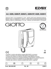 Elvox GIOTTO 6309 Manual Para El Conexionado Y El Uso