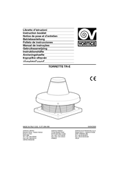 Vortice TORRETTE TR-E Serie Folleto De Instrucciones