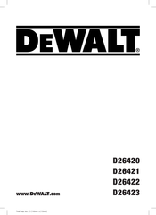 DeWalt D26423 Traducido De Las Instrucciones Originales