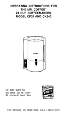 Mr Coffee CK24 Manual De Instrucciones