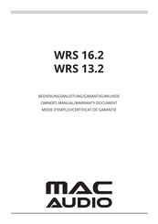 MAC Audio WRS 16.2 El Manual Del Propietario
