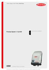 Fronius Symo 3 Instrucciones De Instalación