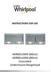 Whirlpool AKR801UMIX Manual Del Usuario