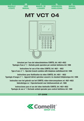 Comelit MT VCT 04 Manual Usuario