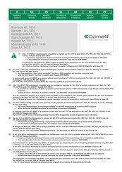 Comelit 1414 Manual Tecnico
