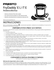 Presto FryDaddy ELITE Manual De Instrucciones