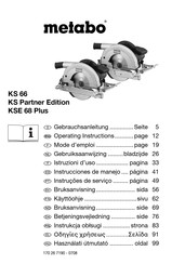 Metabo KS Partner Edition Instrucciones De Manejo