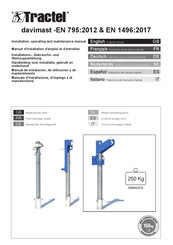 Tractel davimast-Mast Manual De Instalación, De Utilización Y De Mantenimiento