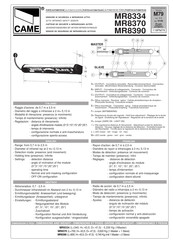 CAME MR8370 Manual Del Usuario