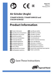 Ingersoll Rand 77A60P109M-EU Manual De Instrucciones