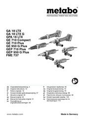 Metabo GE 710 Compact Manual Original