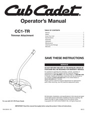 Cub Cadet CC1-TR Manual Del Operador