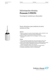 Endress+Hauser Prosonic S FDU91 Manual Del Usuario