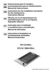 Teka EFX 30.1 BBQ GRILL Instrucciones Para El Montaje Y Recomendaciones Para El Mantenimiento Manual De Instrucciones