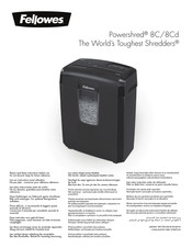 Fellowes Powershred 8C Manual Del Usuario