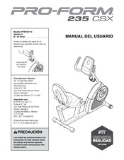 Pro-Form 235 CSX Manual Del Usuario