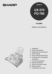 Sharp FACSIMIL UX-370 Manual De Manejo