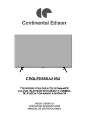 CONTINENTAL EDISON CEQLED65SA21B3 Manual De Instrucciones