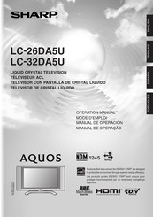 Sharp AQUOS LC-32DA5U Manual De Operación