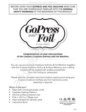 Couture Creations GoPress and Foil Manual Del Usuario