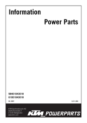 Ktm Power Parts 58401043018 Manual Del Usuario