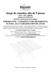 Bayside Furnishings SAV9PCH-N Manual De Instrucciones